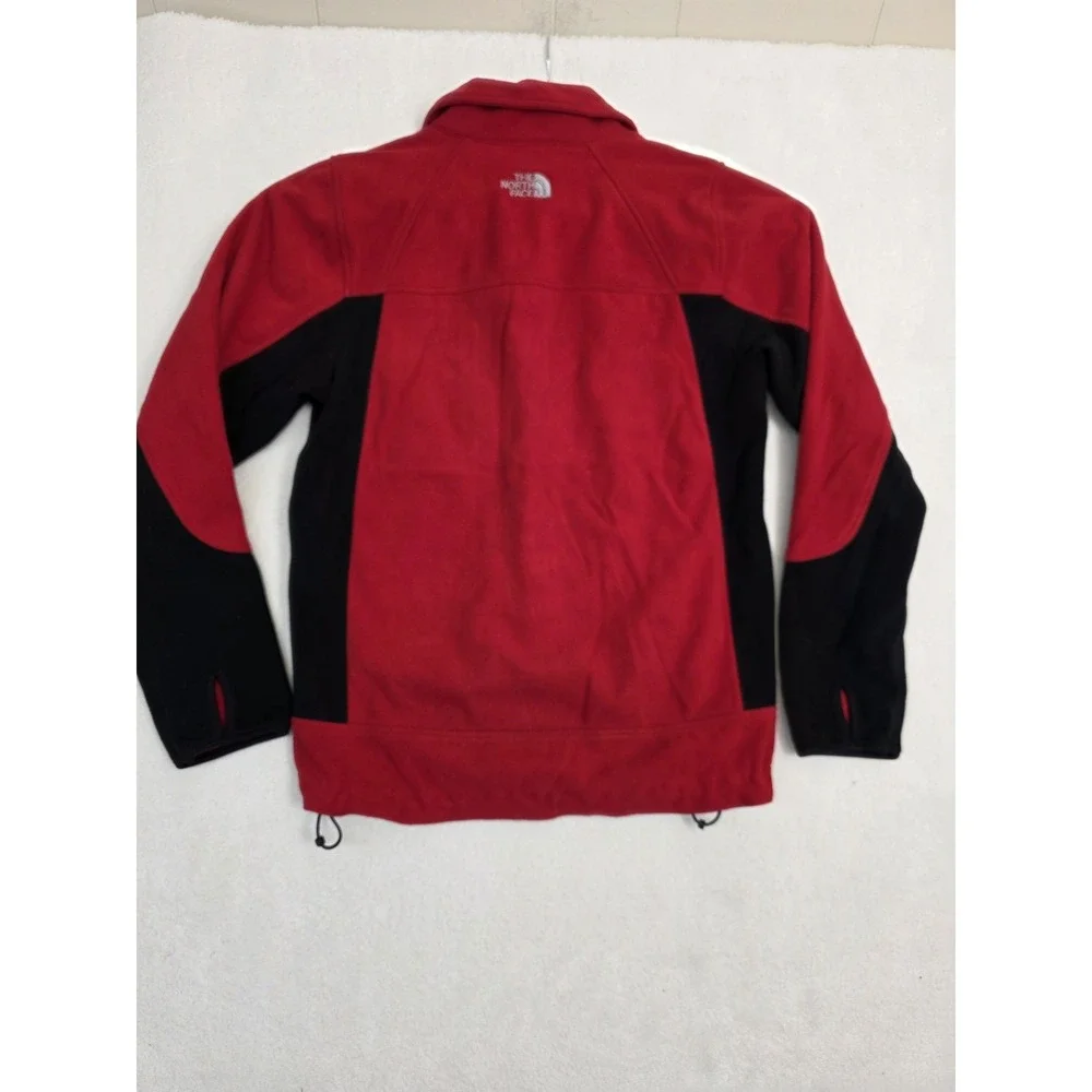 The North Face Jacket Mens Small Red‎ Black Fleece Full Zip Outdoor Hiking